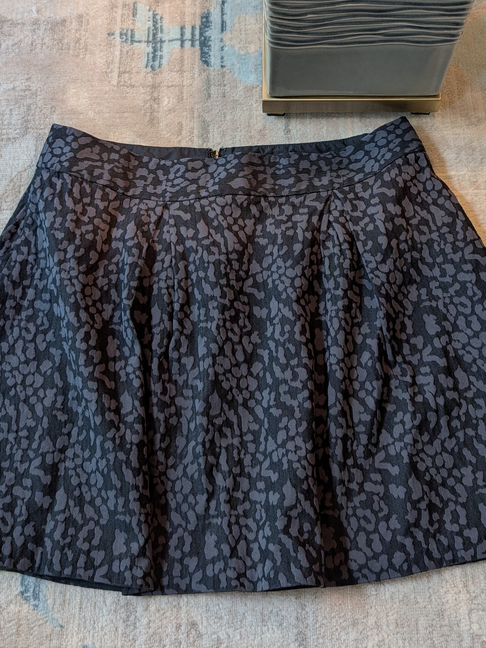 Banana Republic Black and Gray Patterned Mini Skirt